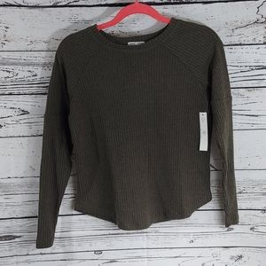 Sweet Romeo green ribbed long sleeve top